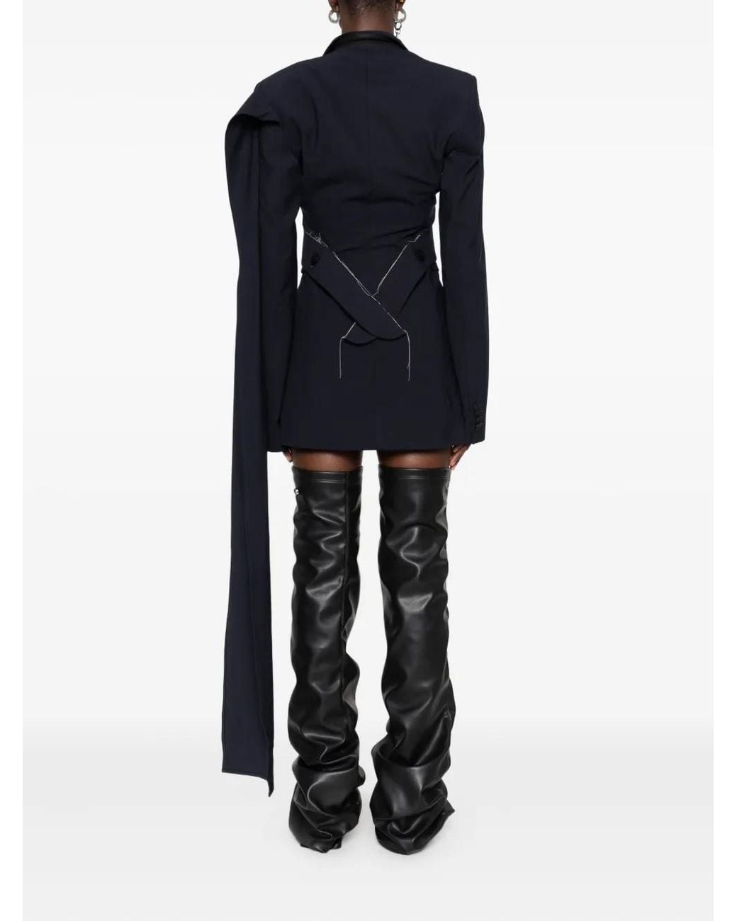 OTTOLINGER Black Drape Belted Mini Dress