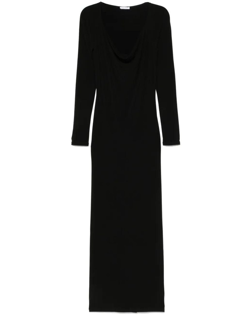 Patrizia Pepe Black Crepe Maxi Dress