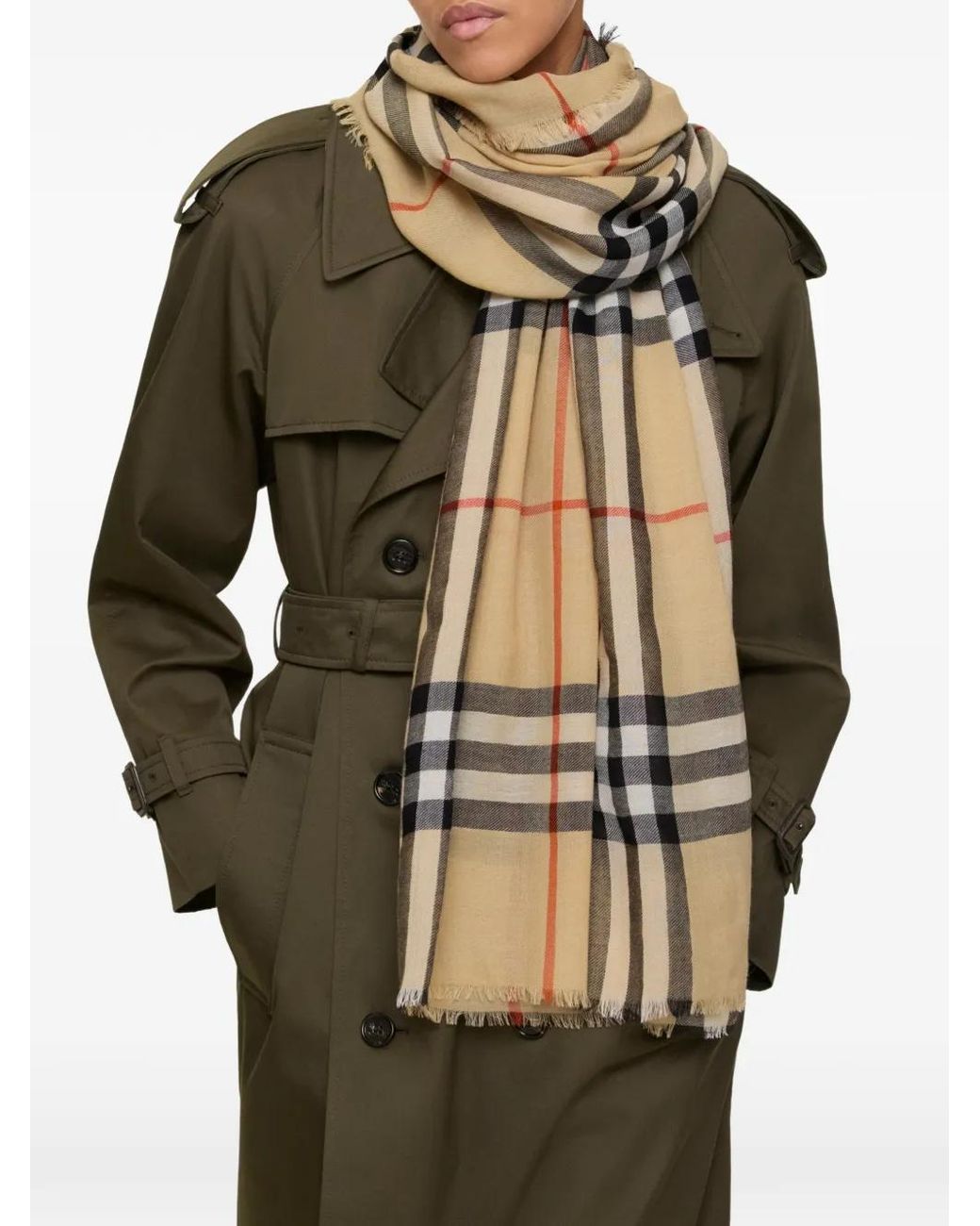 Burberry Metallic Lightweight Wool Scarf