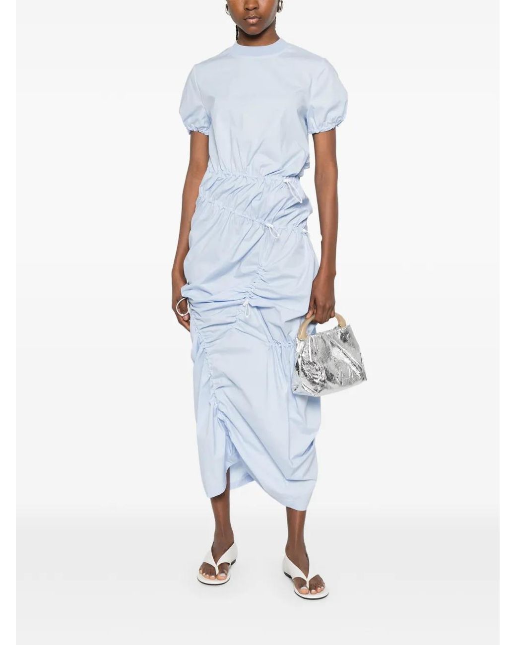 Moschino Blue Gathered Midi Dress