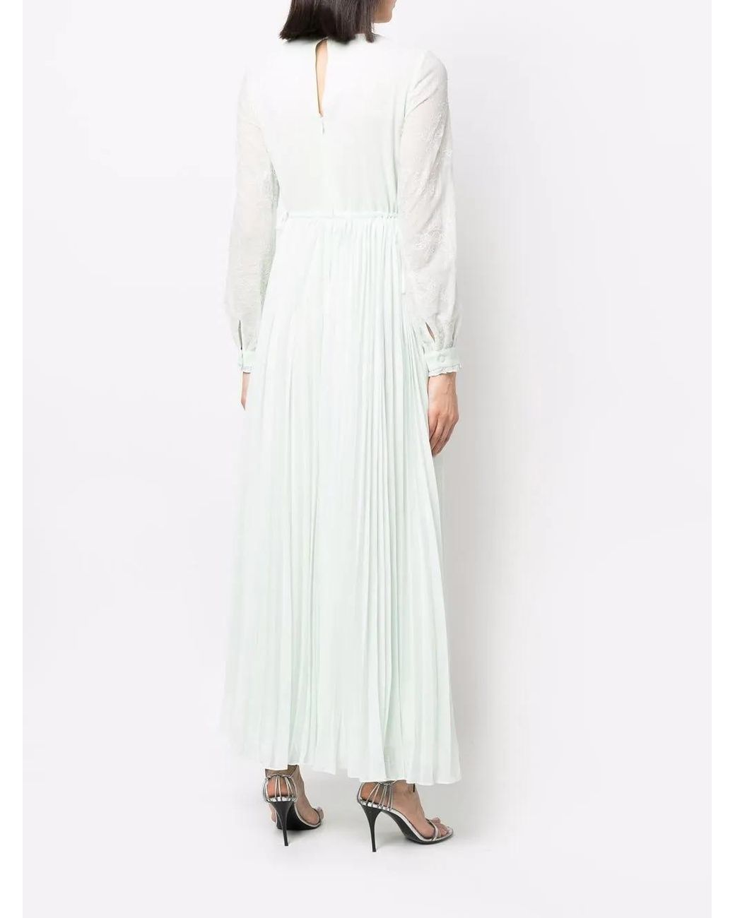 Self-Portrait White Lace-Trim Maxi Dress