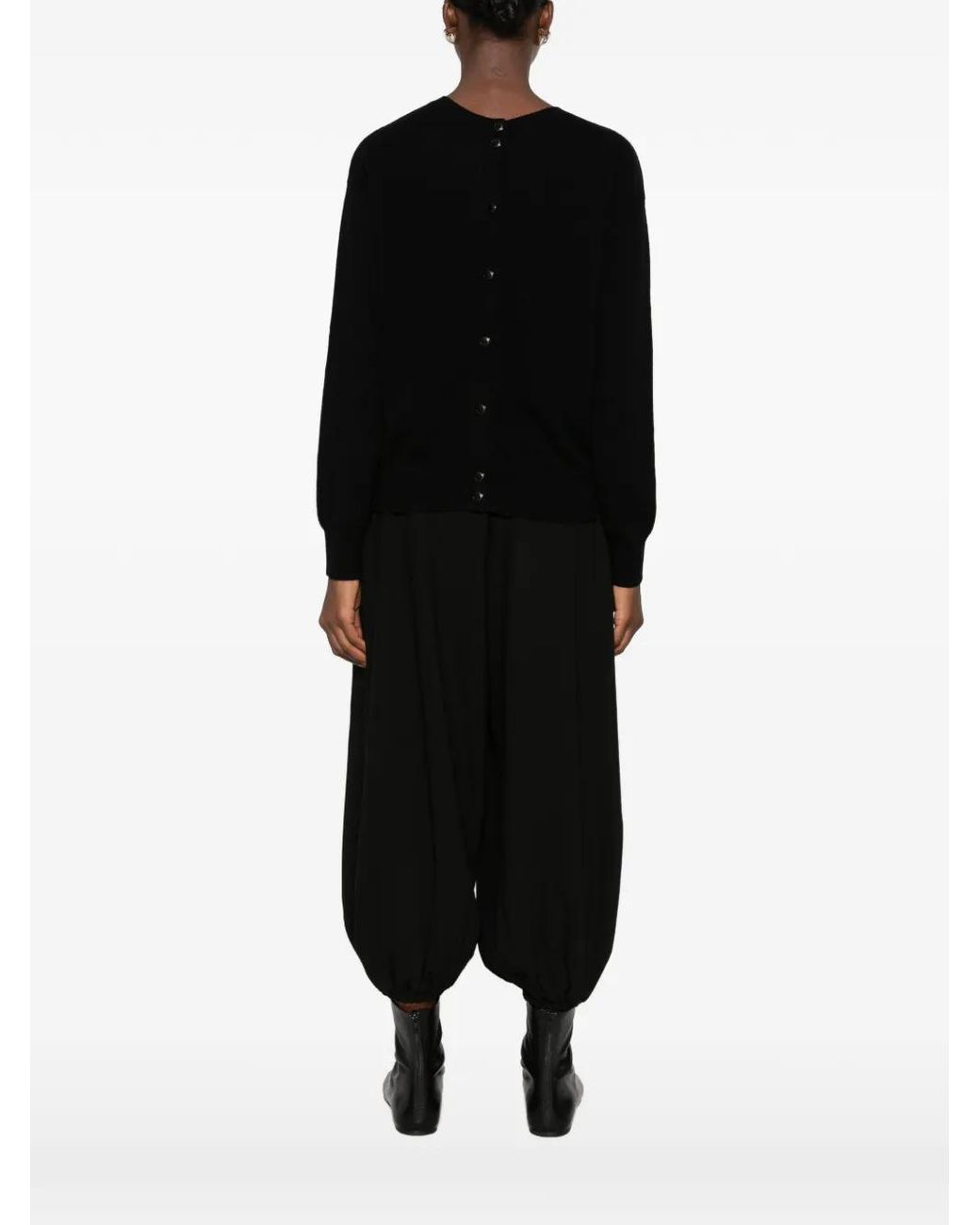 ABSOLUT CASHMERE Black Lisette Button-Back Cashmere Sweater