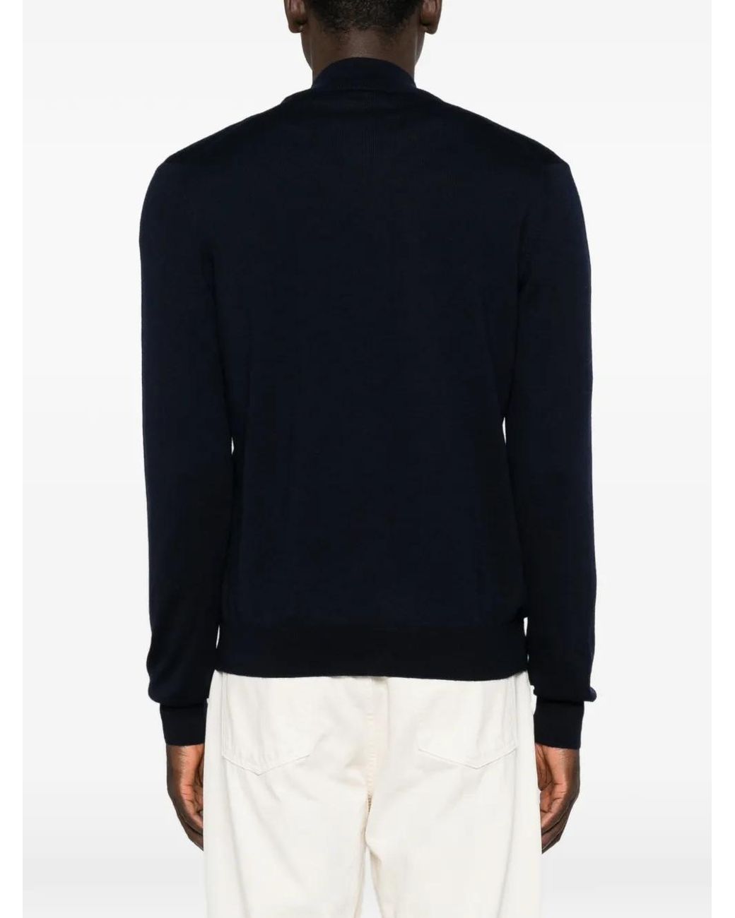 Gran Sasso Blue Zip-Up High-Neck Jacket for men