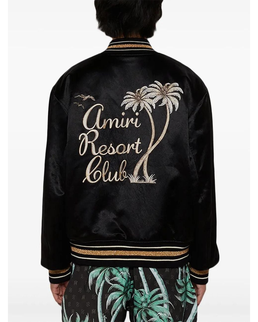 Amiri Black Logo-Embroidered Track Jacket for men