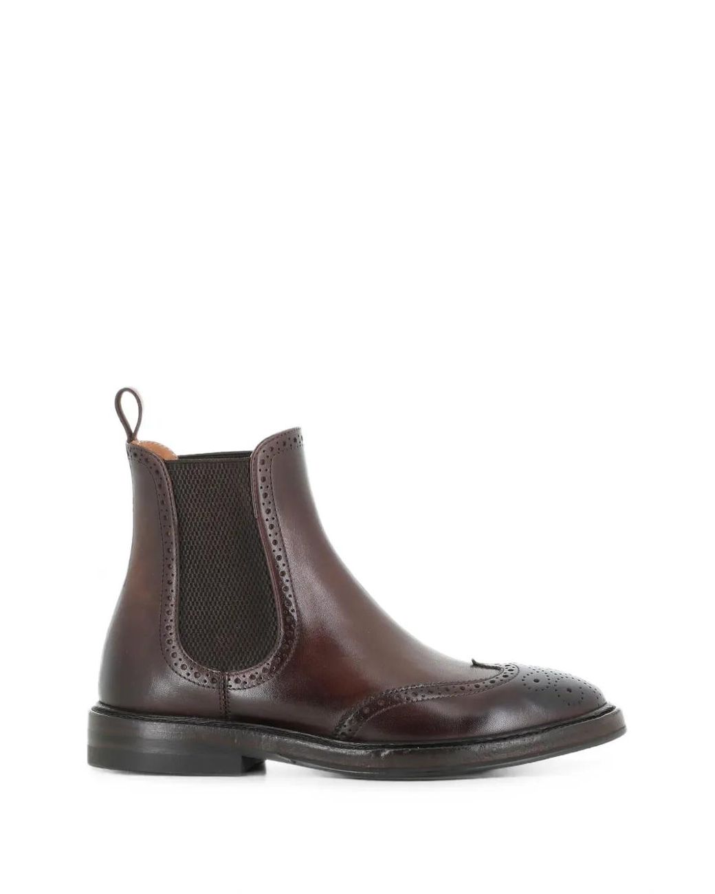 Alberto Fasciani Brown Brogue-Detail Leather Chelsea Boots