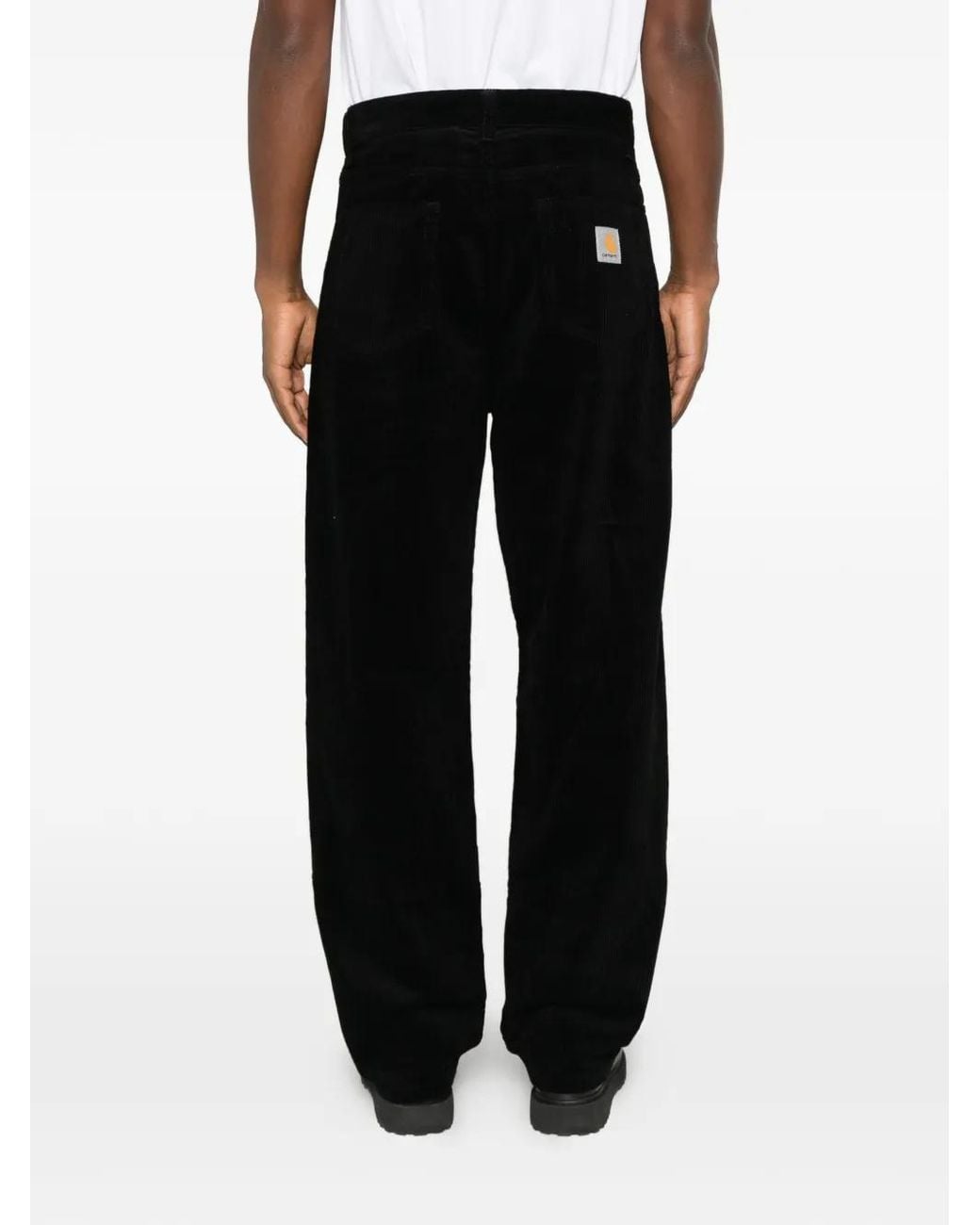 Carhartt Black Corduroy Logo-Patch Jeans for men