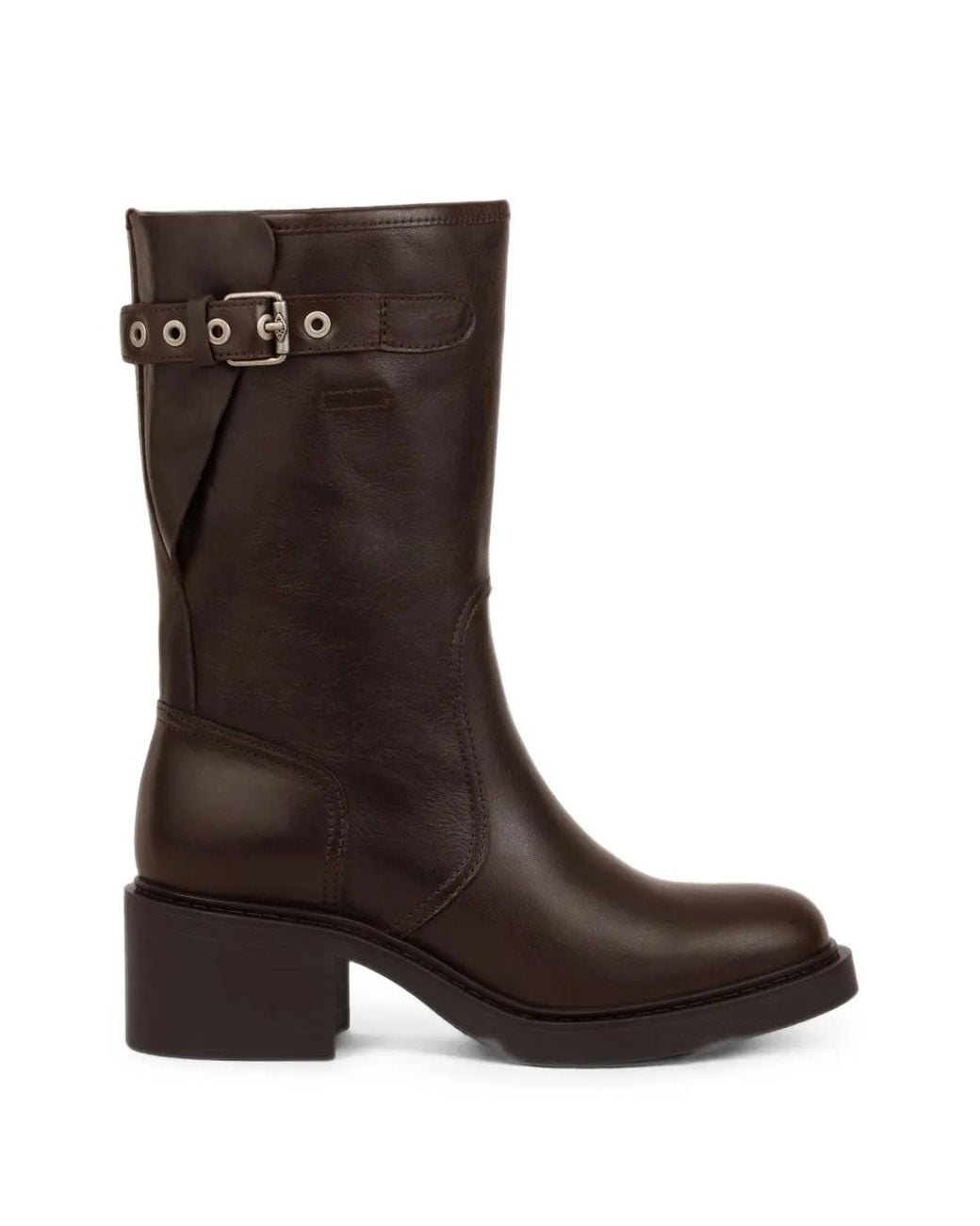 Ba&sh Brown Cameron Buckle-Detail Biker Boots