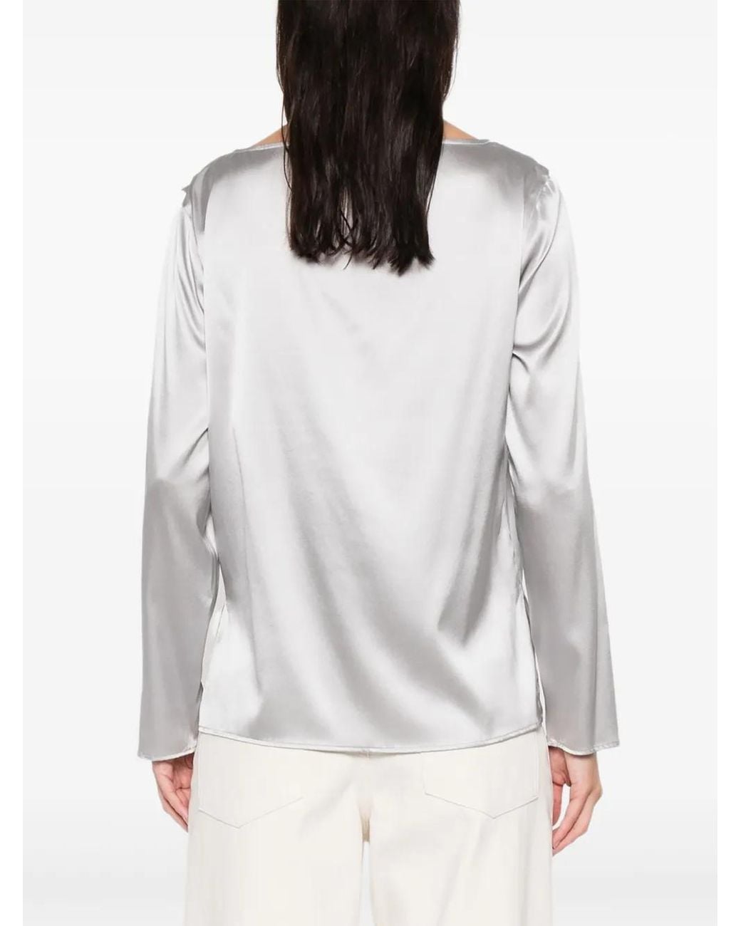 Purotatto White Long-Sleeve Blouse