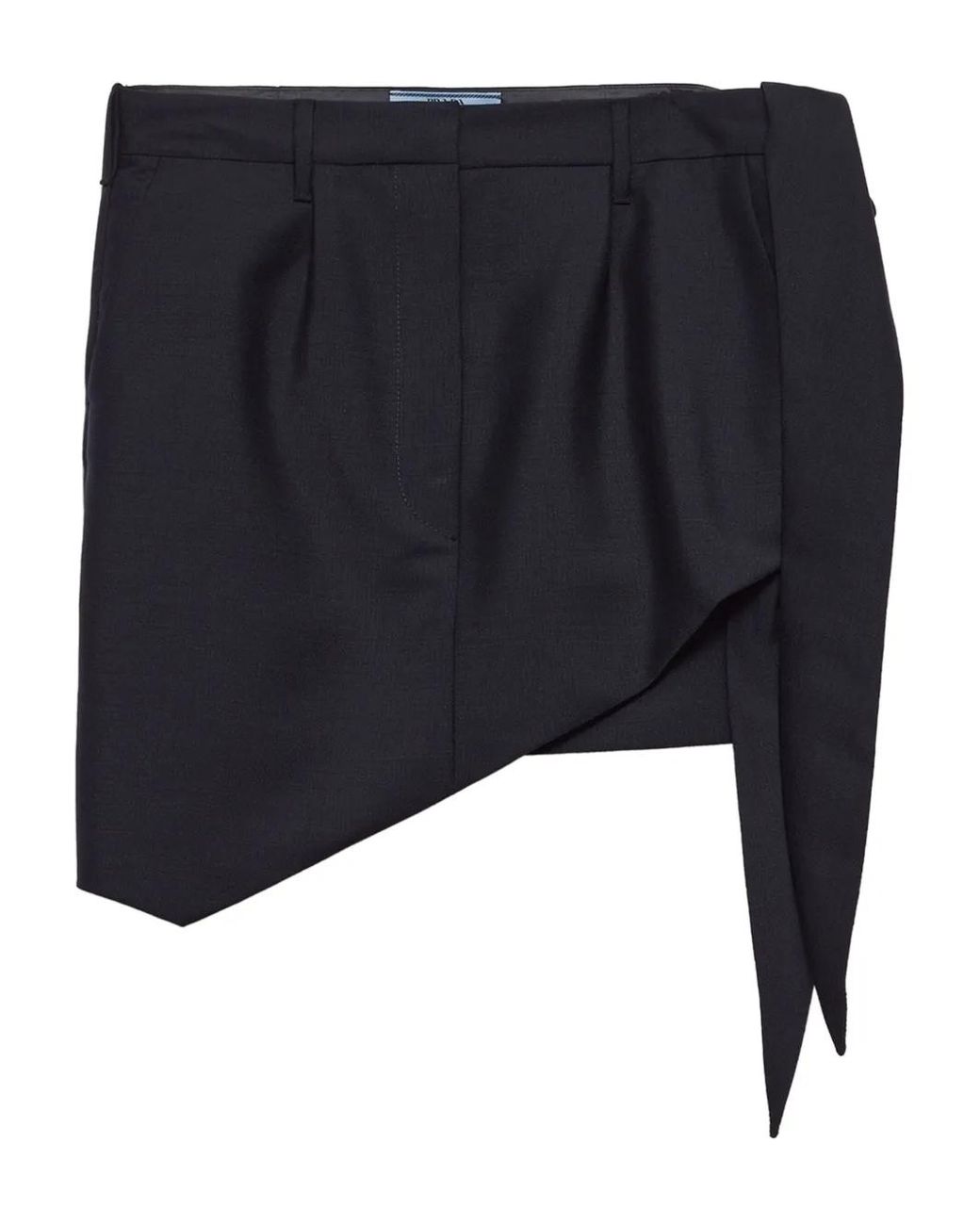 Prada Asymmetrische Wikkelrok in het Black
