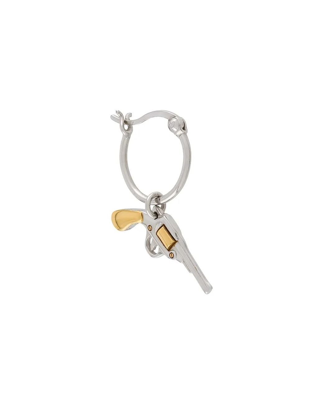 True Rocks White Small Pistol Hoop Earring for men