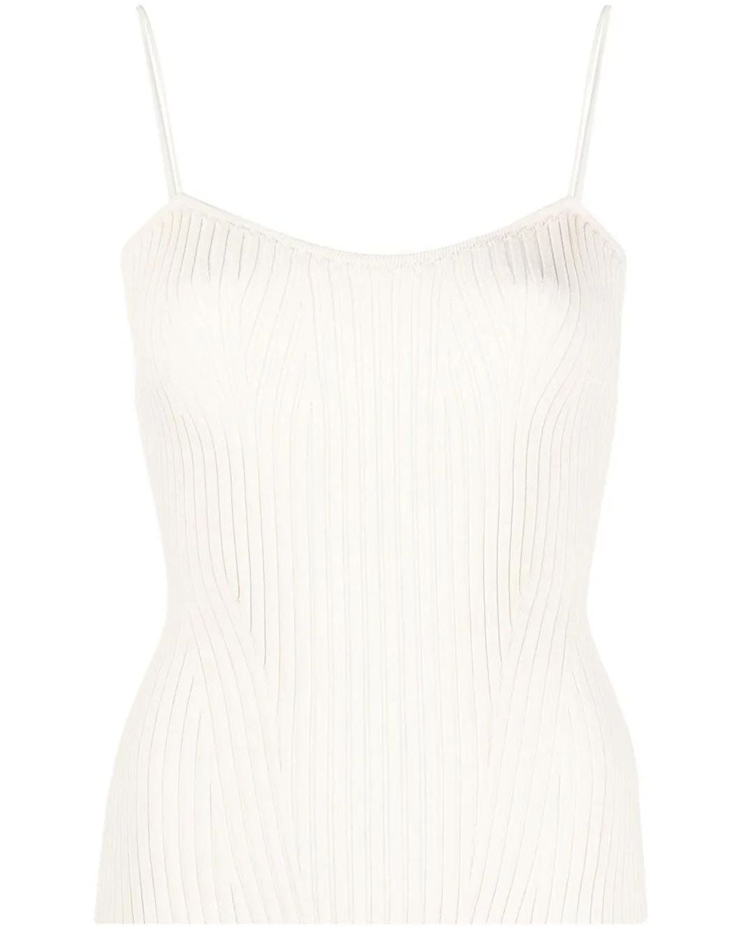 Khaite White The Ziggy Knitted Top