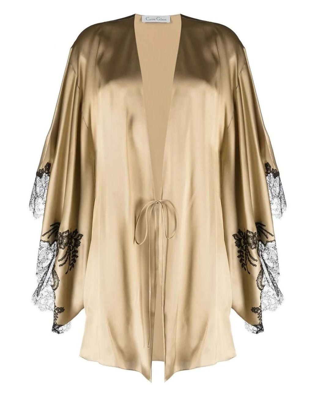 Carine Gilson Natural Calais-Caudry Short Robe