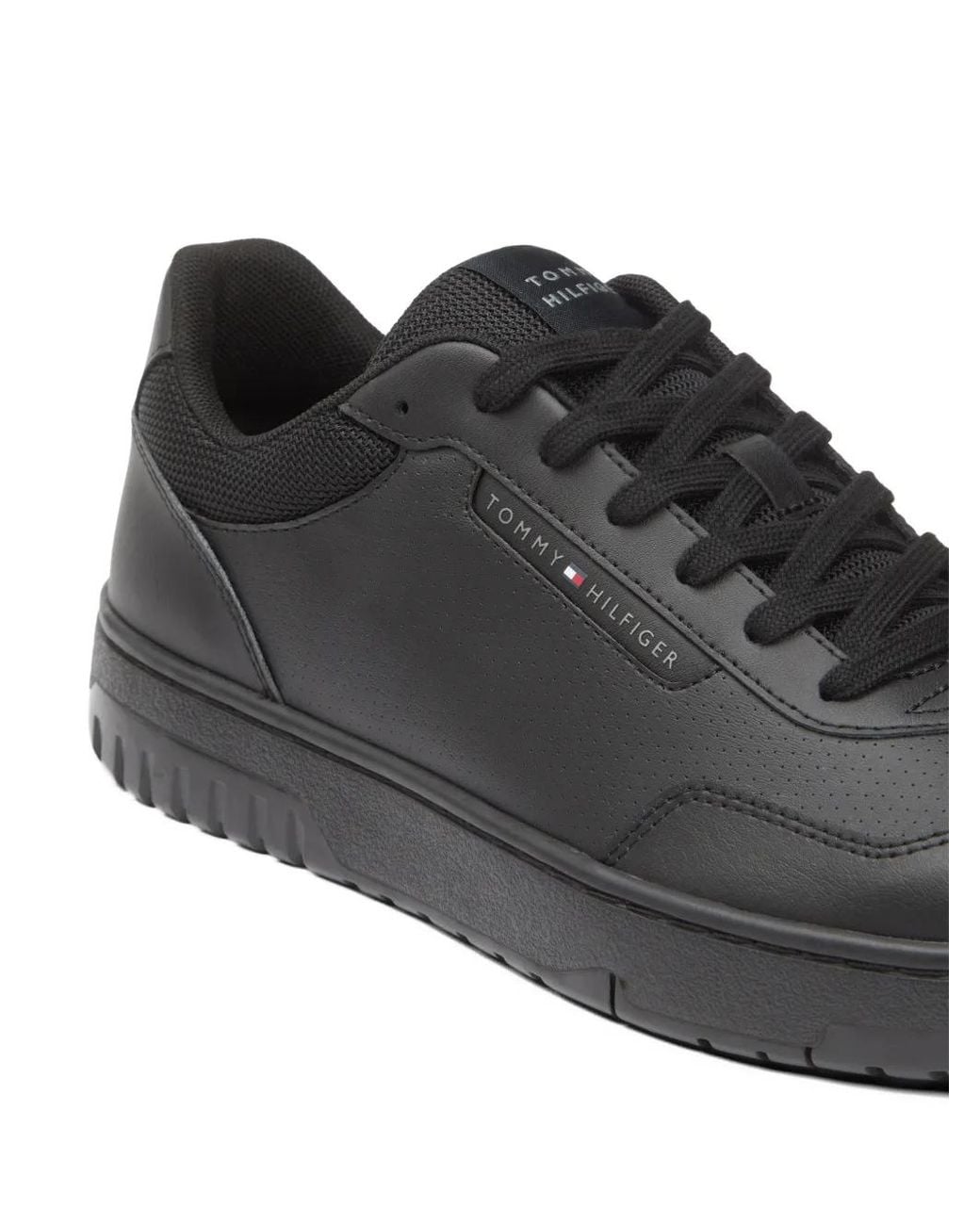 Tommy Hilfiger Black Perforated Sneakers for men