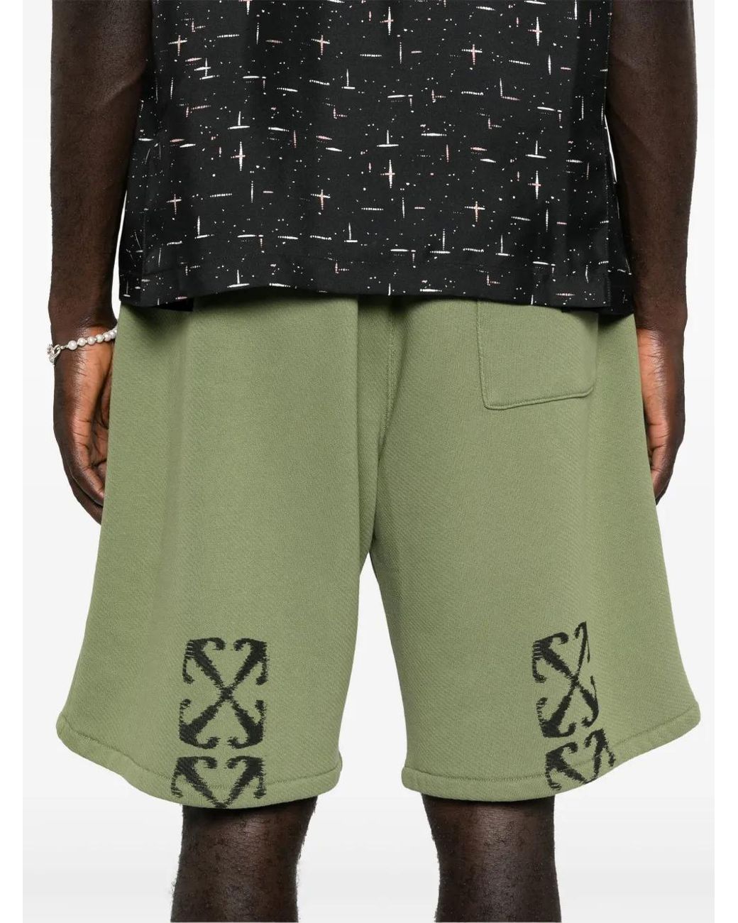 Off-White c/o Virgil Abloh Green Arrows-Motif Shorts for men
