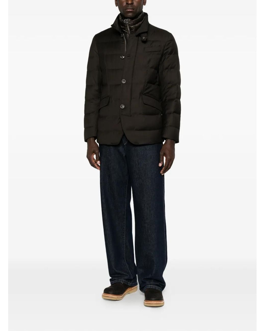Montecore Black Quilted High-Neck Jacket for men