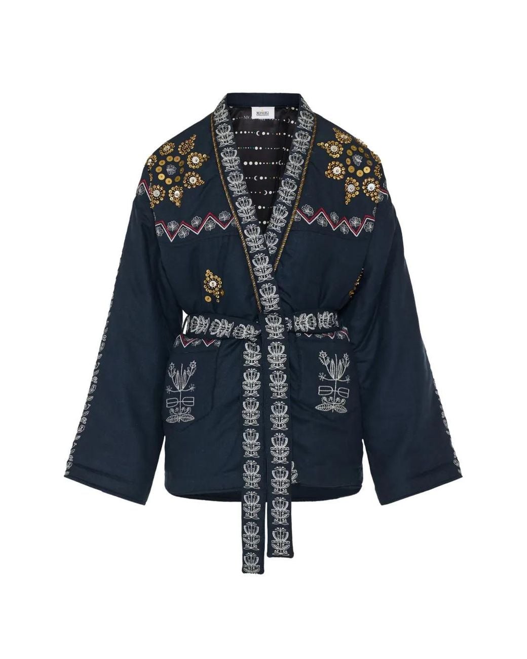 MONOKI Blue Rush Embroidered Sequinned Kimono