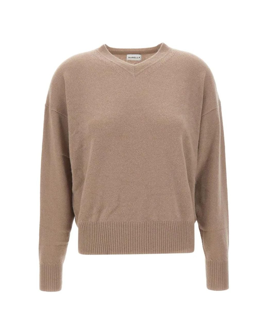 Marella Natural V-Neck Cashmere Sweater