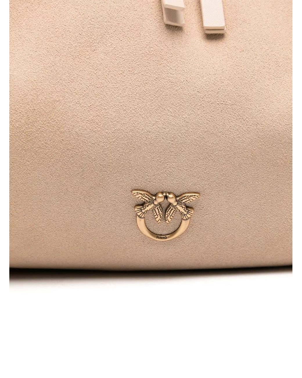 Pinko Natural Suede Shoulder Bag