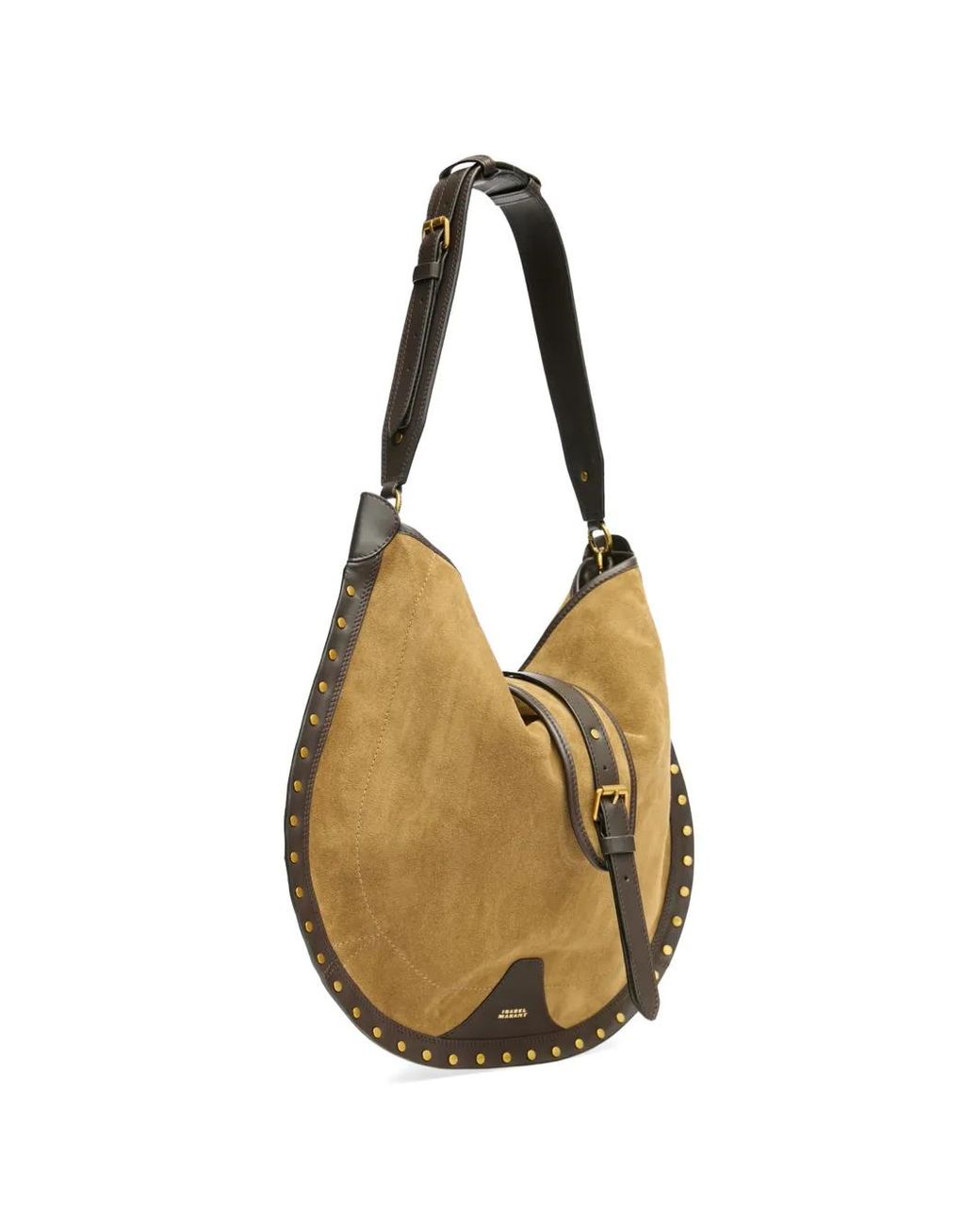 Isabel Marant Metallic Oskan Hobo Studs-Detail Fringed Shoulder Bag