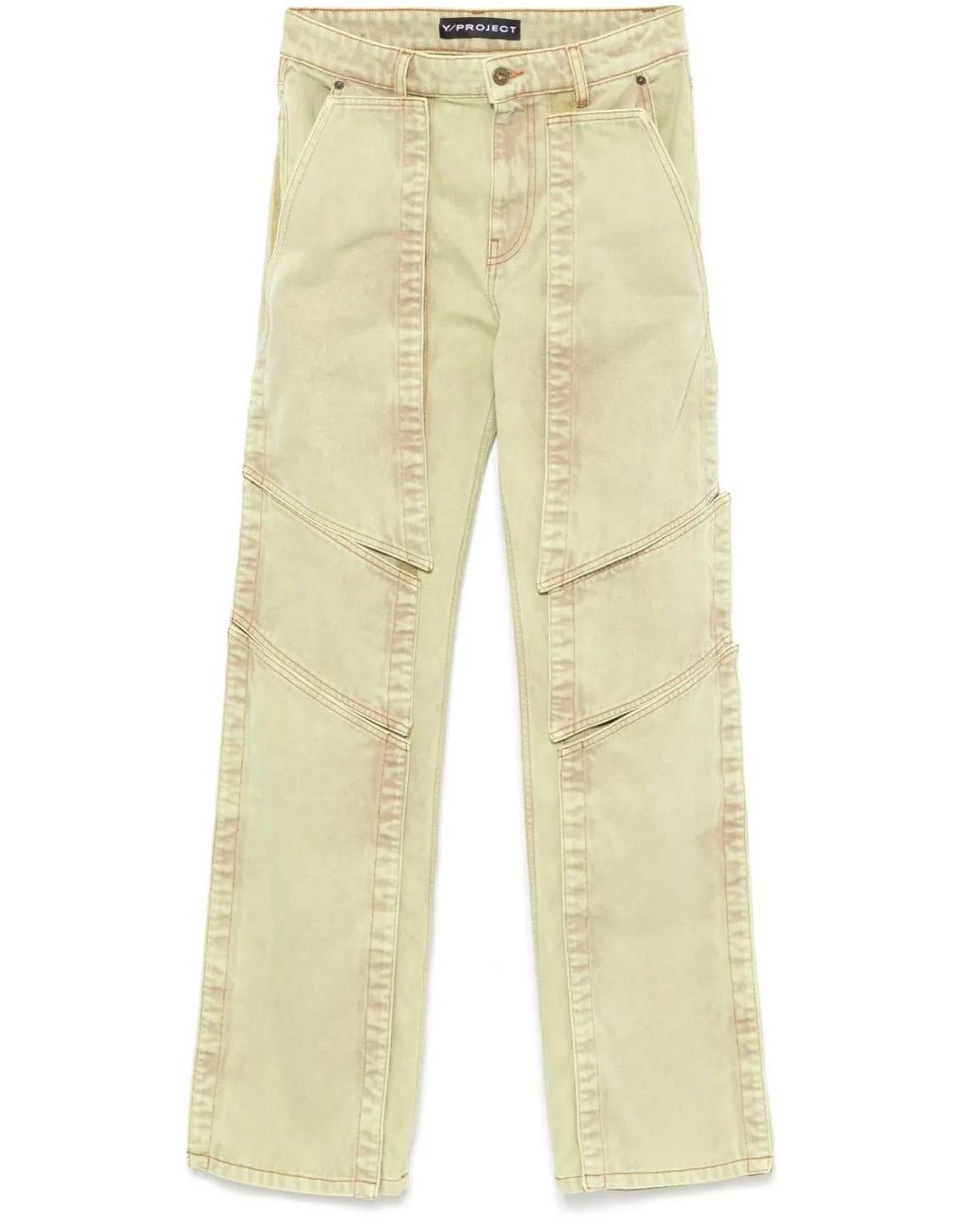 Y. Project Natural Panelled Straight Jeans