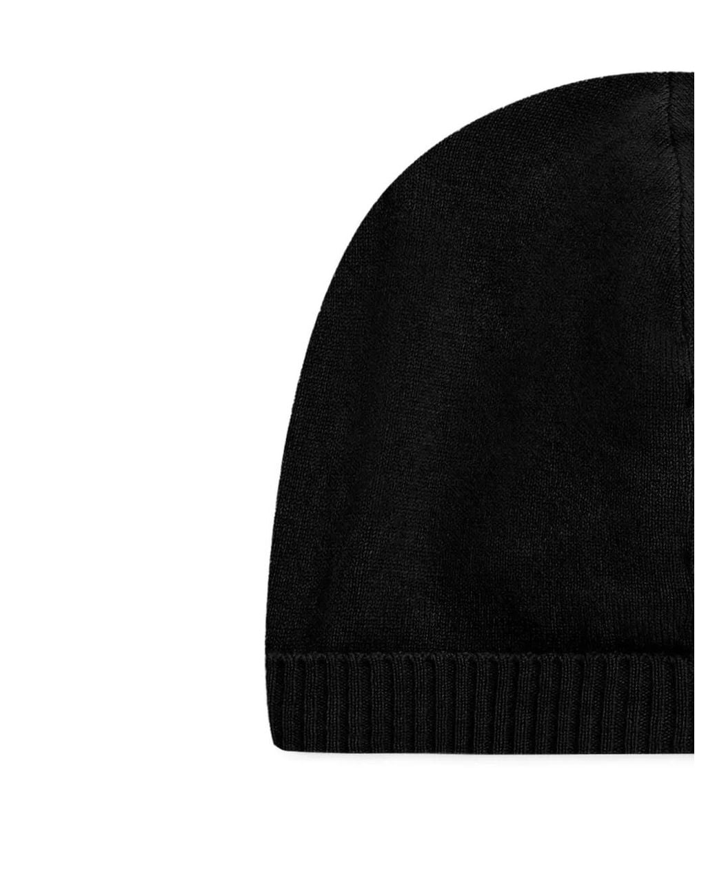 Dolce & Gabbana Black Ribbed Beanie