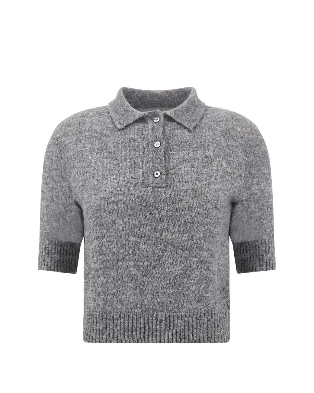 Paul & Shark Gray Short-Sleeve Knit Polo Shirt