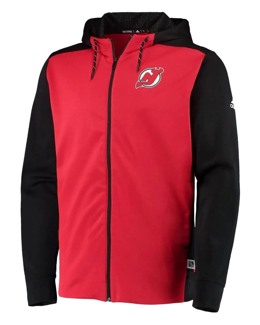 Adidas Red Nhl New Jersey Devils Full-Zip Hoodie for men