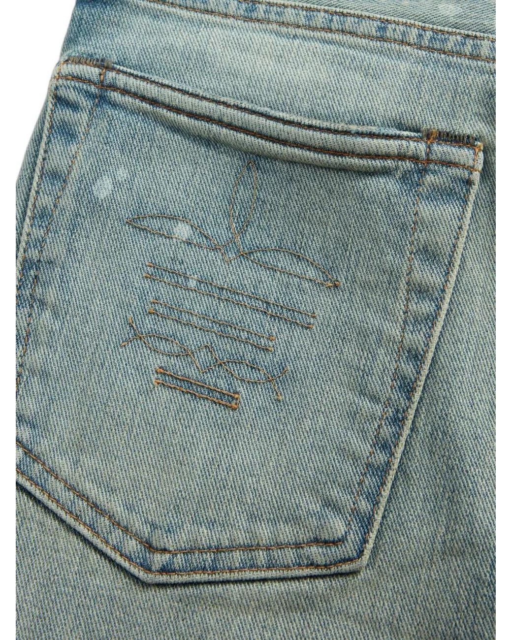RRL Blue Logo-Embroidered Jeans