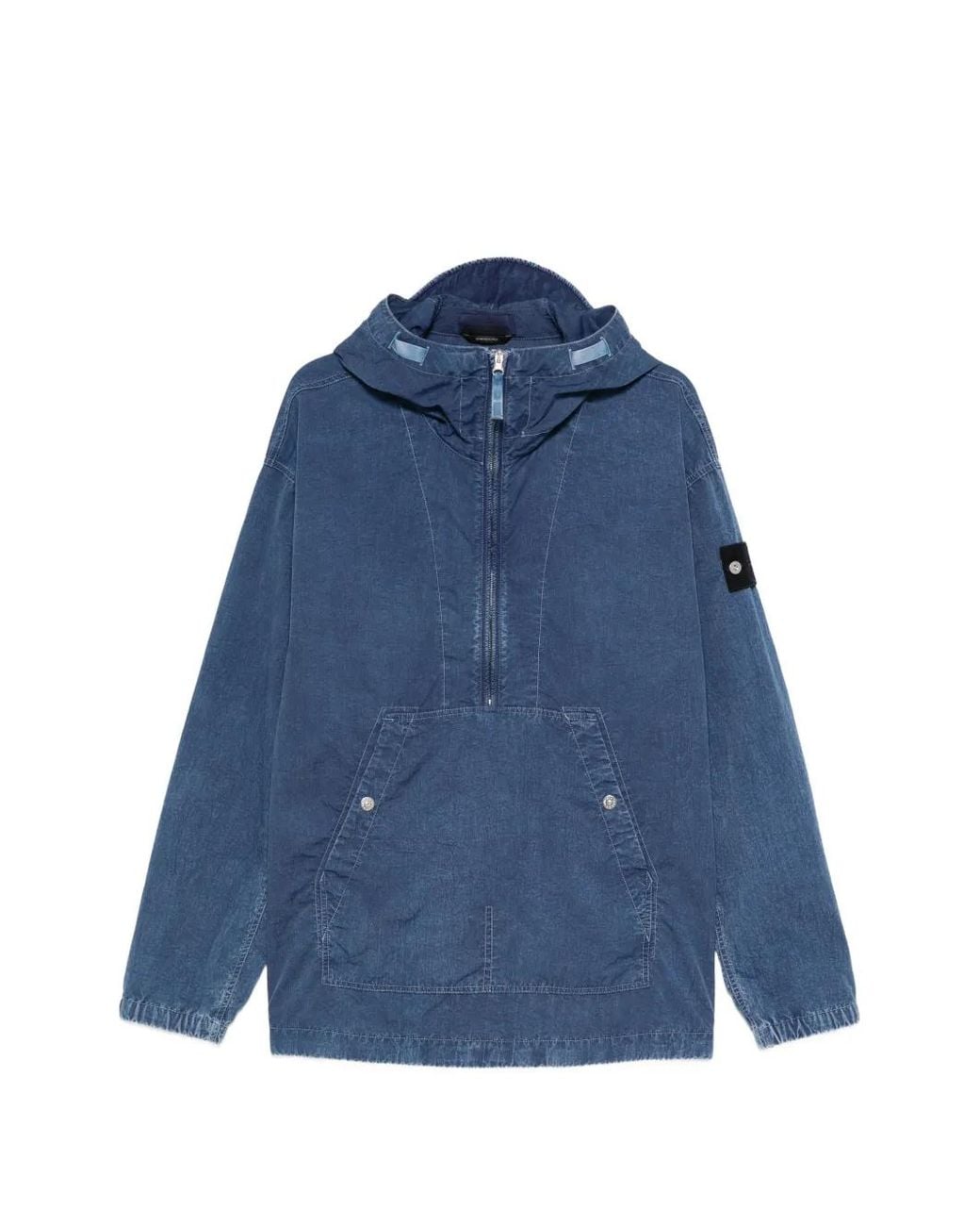 Stone Island Blue Denim Effect Blouson Jacket for men