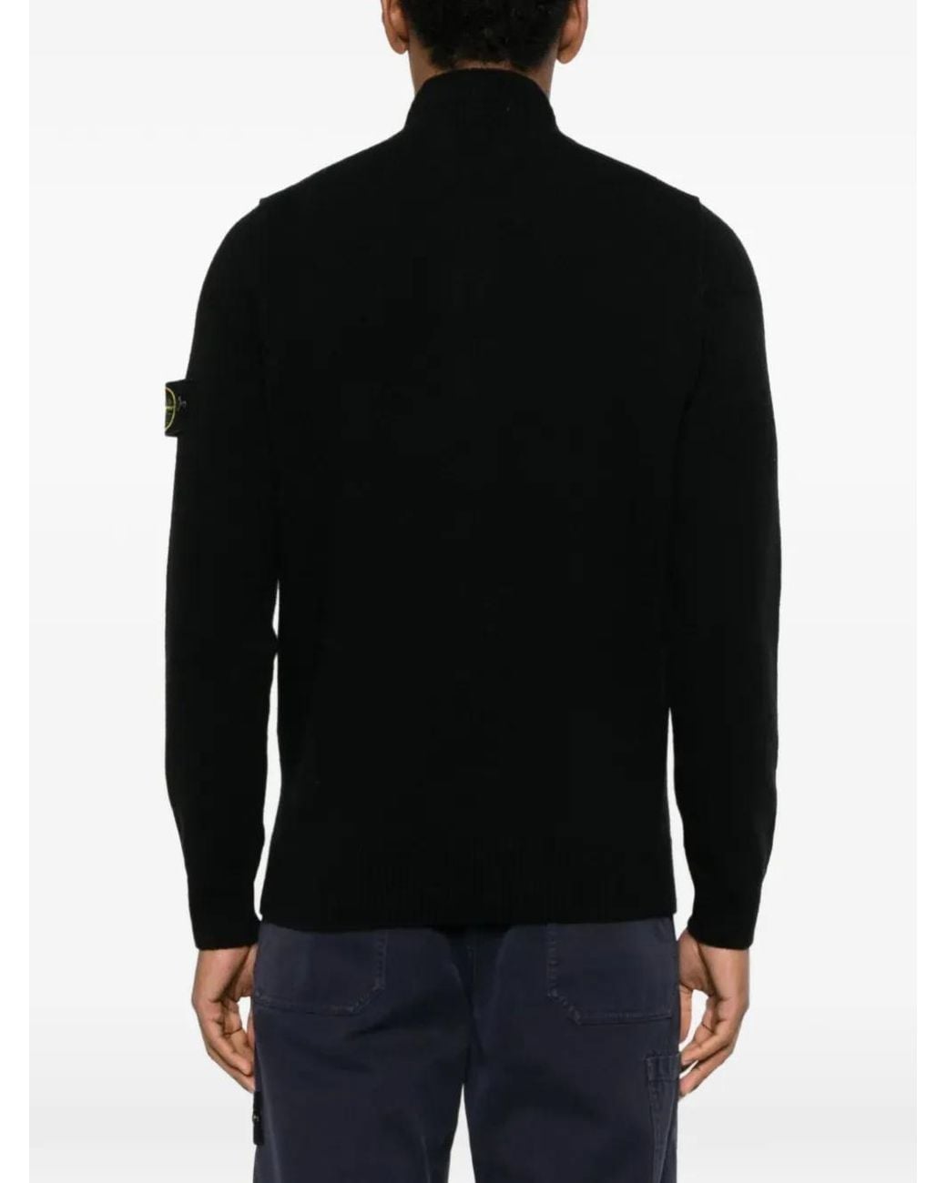 Stone Island Black 5100040 Lambswool Jumper for men