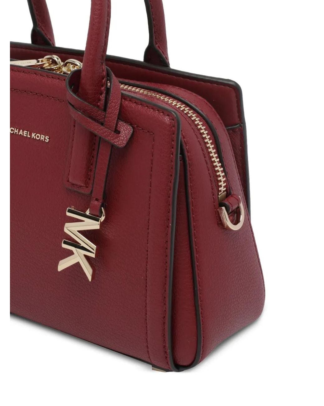 MICHAEL Michael Kors Red Logo-Plaque Grained Leather Shoulder Bag
