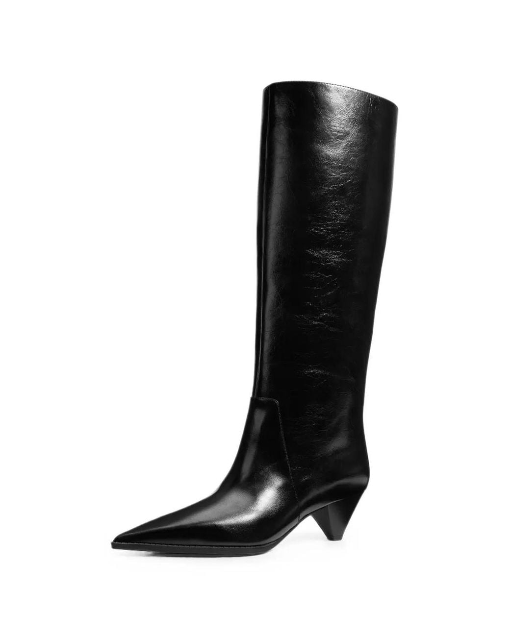 Michael Kors Black Jayla Crinkled Leather Boots