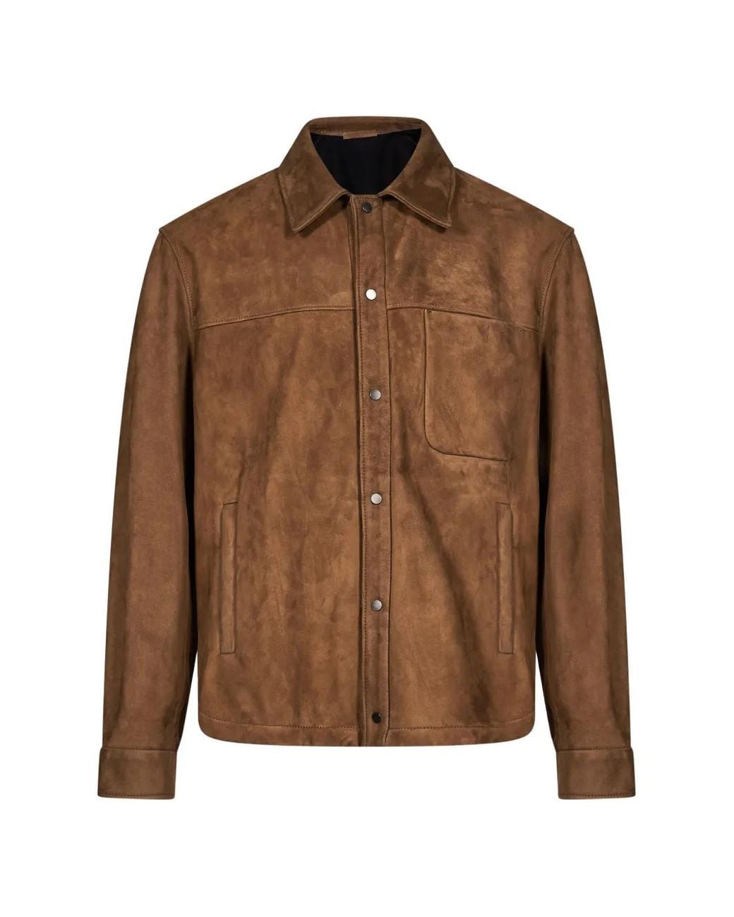 Salvatore Santoro Brown Sheepskin Panelled Jacket for men