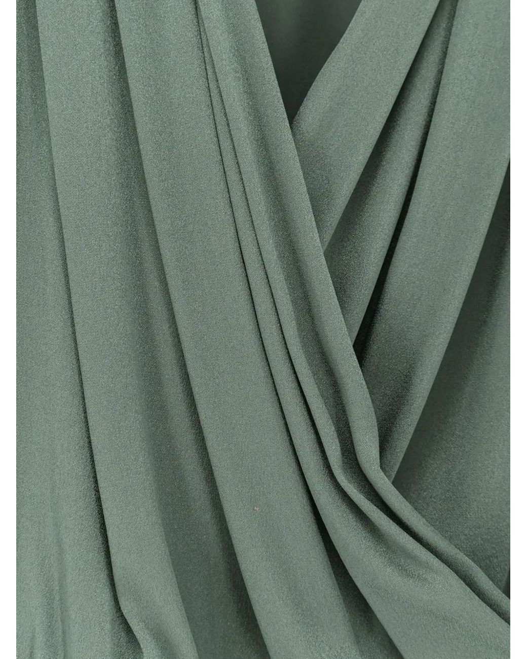 Semicouture Green V-Neck Wrap Blouse