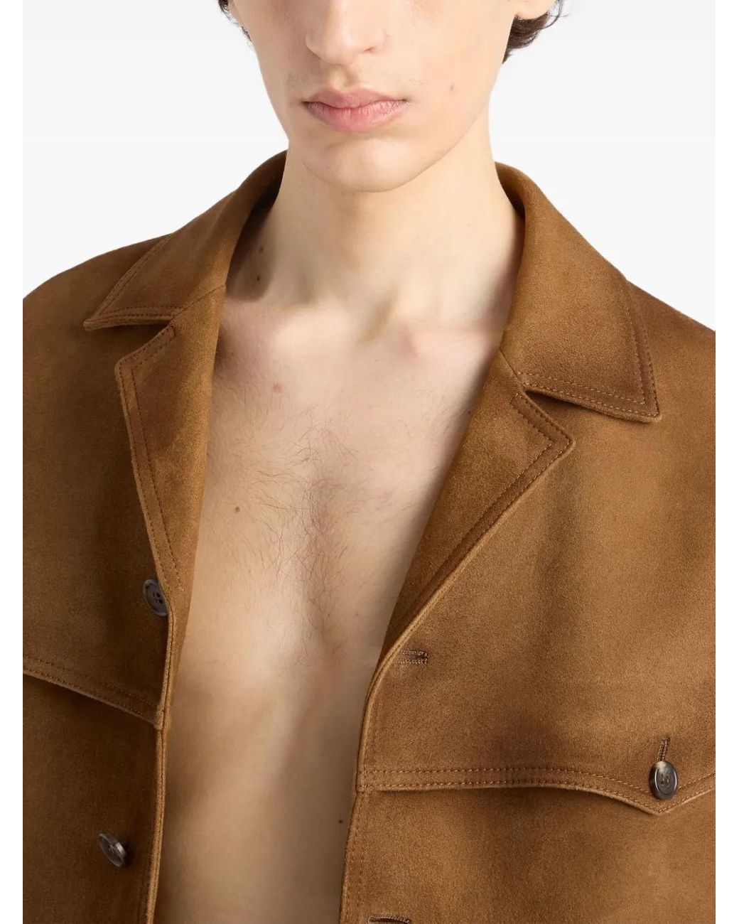 Prada Leather Jackets in het Brown voor heren