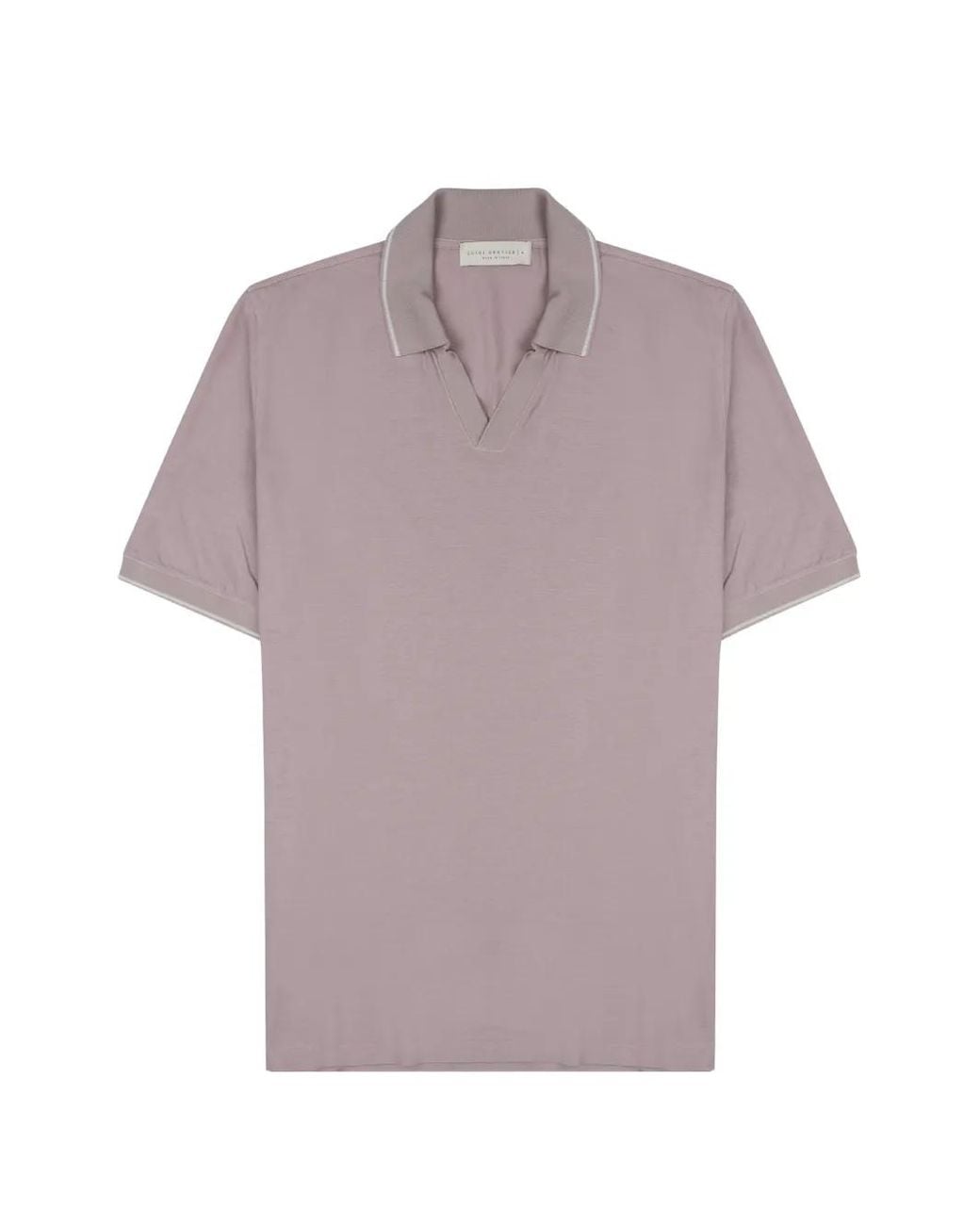 LUIGI GENTILE Purple Tipped-Trim V-Neck T-Shirt for men