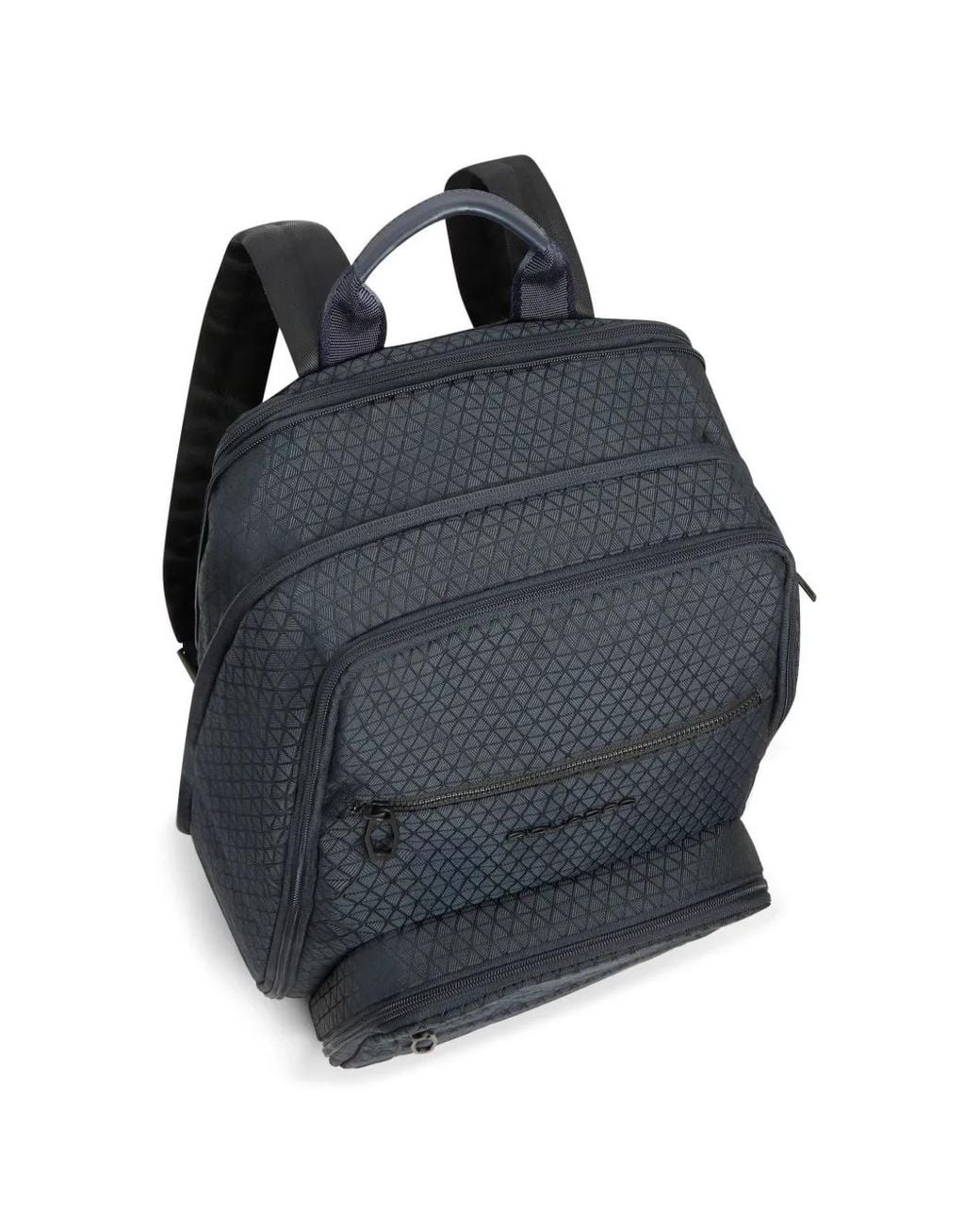 Piquadro Black Foldable Expandable Backpack for men