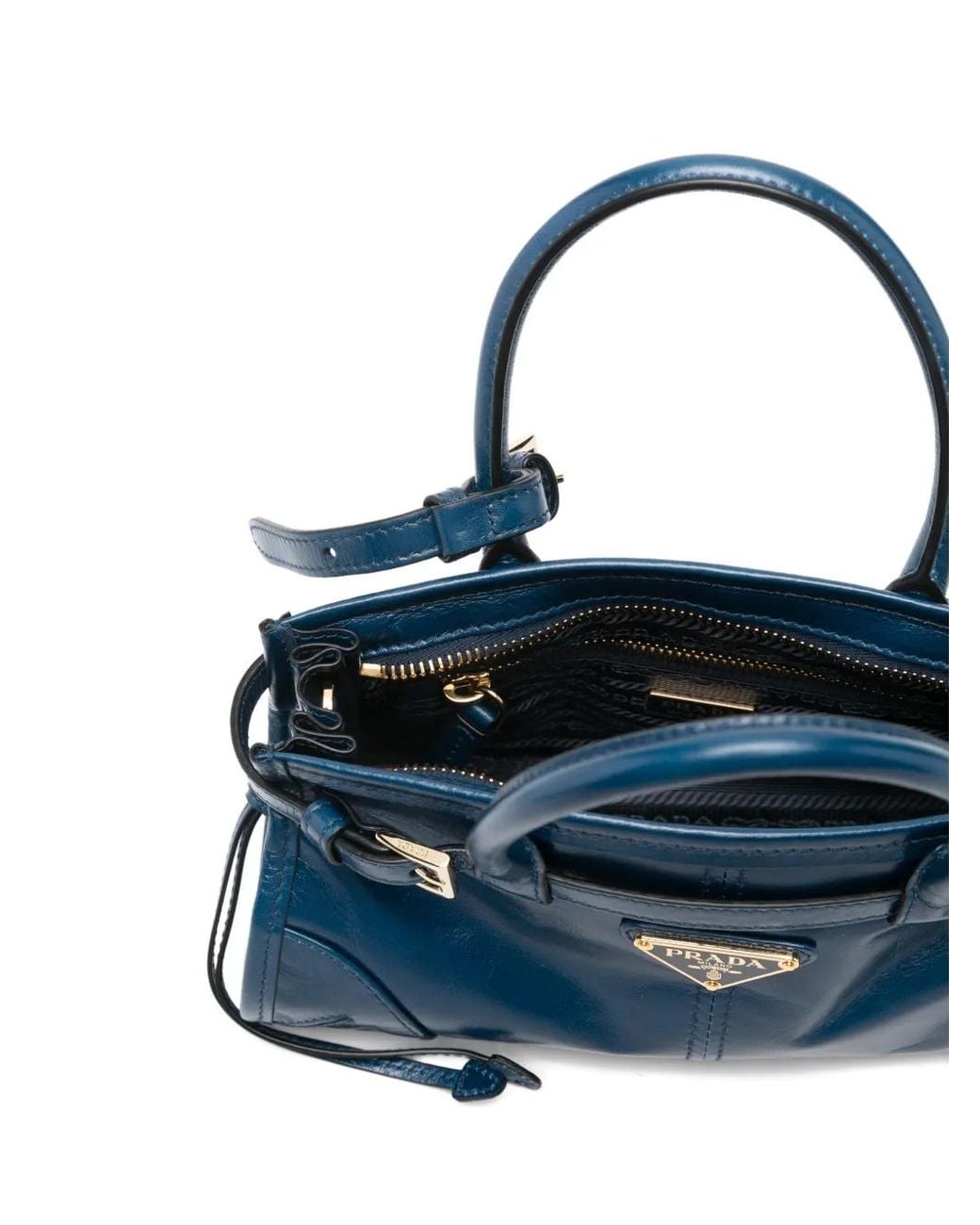 Prada Blue Bonnie Leather Mini Handbag
