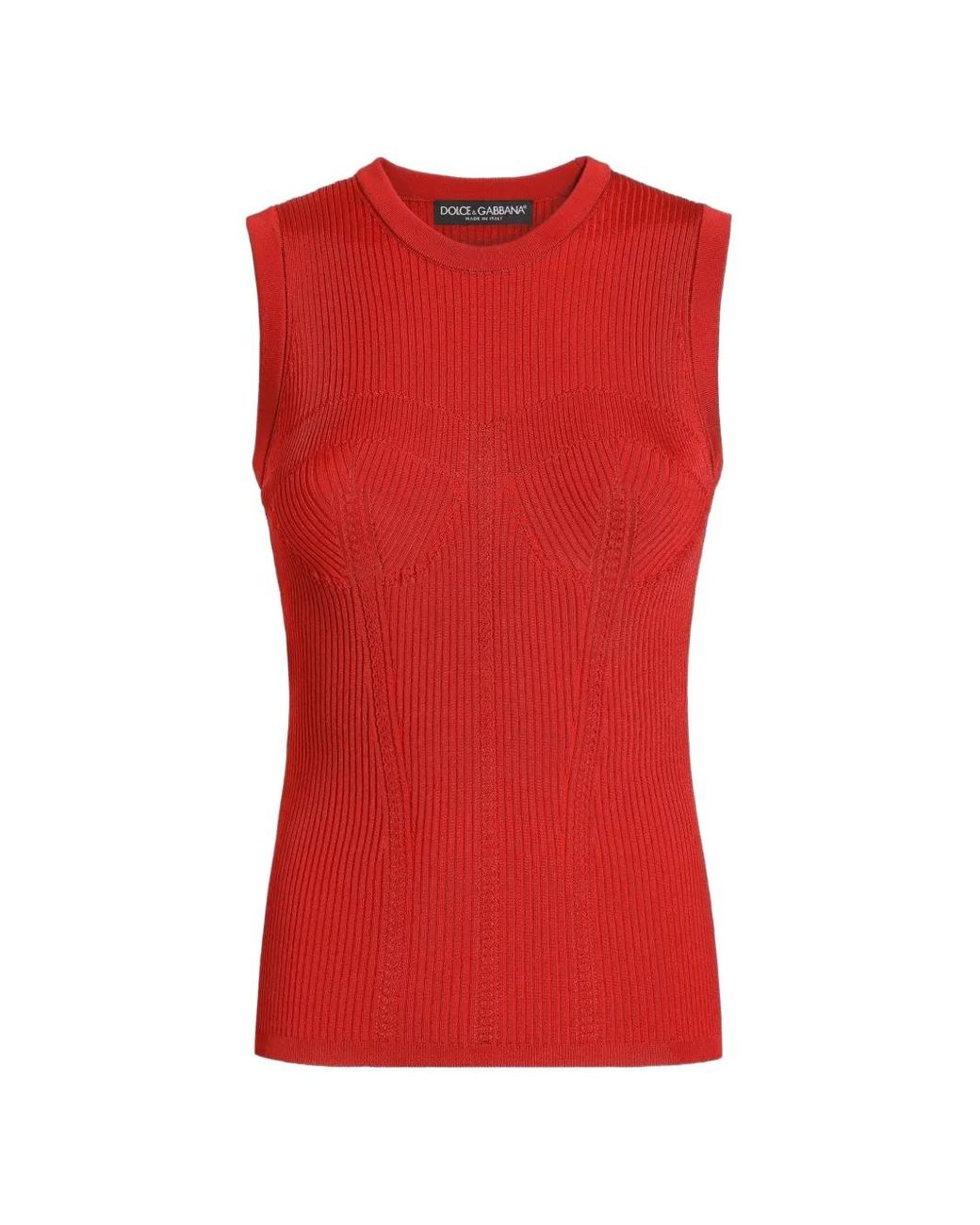 Dolce & Gabbana Red Knit Tank Top
