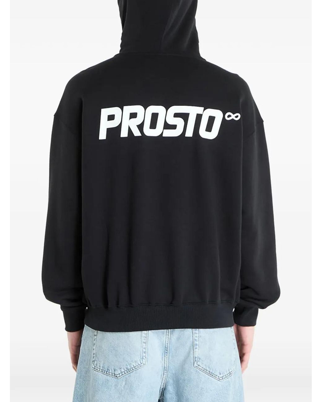 Prosto. Black Infinity Zip-Up Hoodie for men