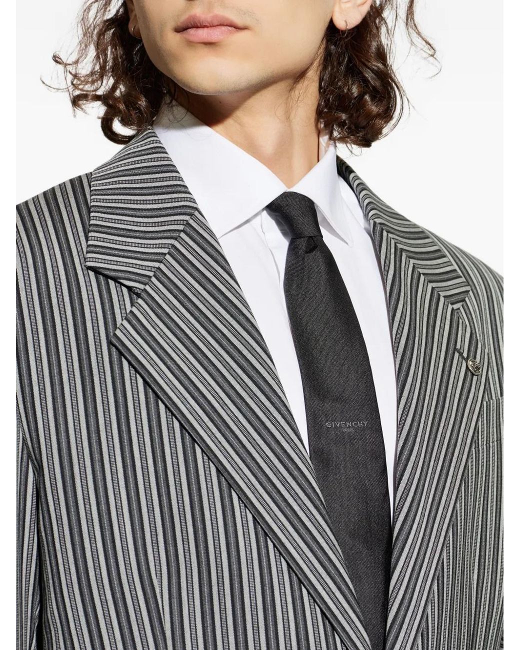 Givenchy Black Logo-Print Silk Tie for men