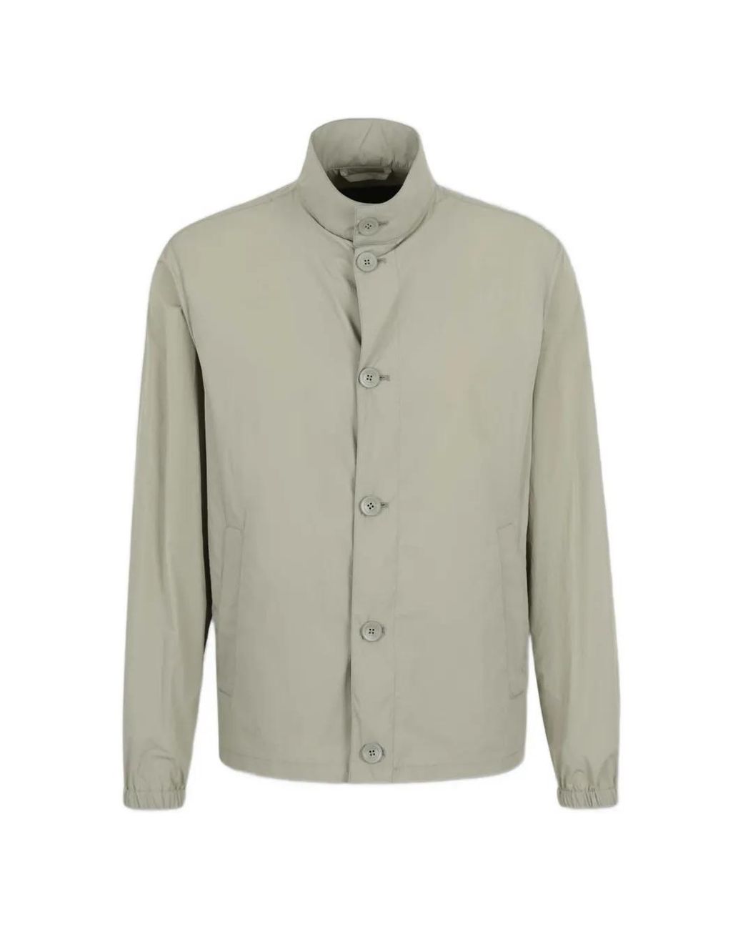 Herno Gray Salvia Polyamide Short Jacket Bottoni for men