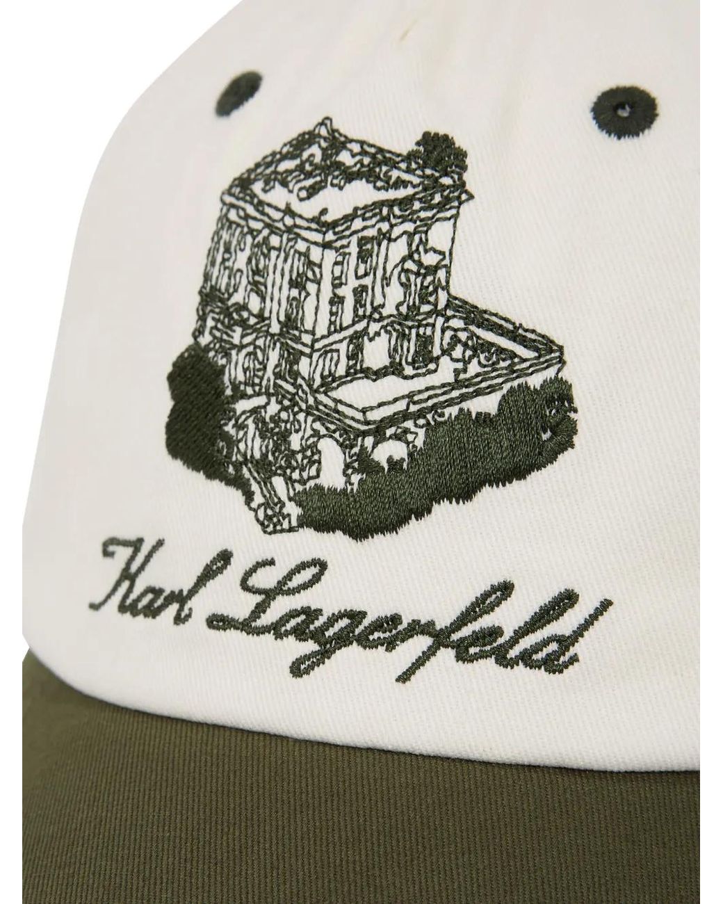 Karl Lagerfeld White Graphic-Print Baseball Cap for men
