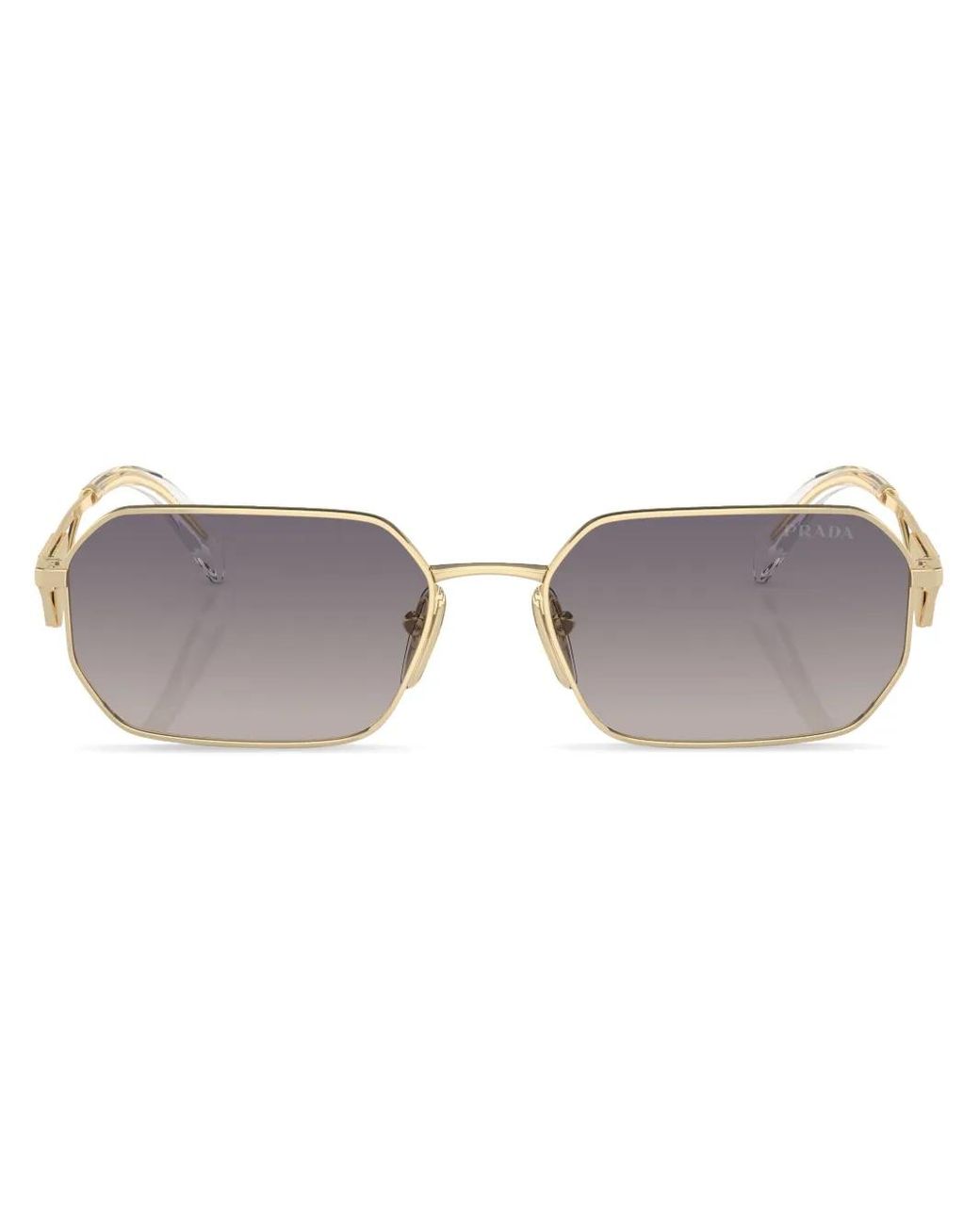 Prada Gray Rectangle-Frame Sunglasses