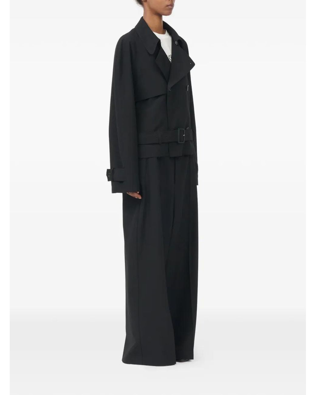 MM6 by Maison Margiela Black Belted Wool Blend Jacket
