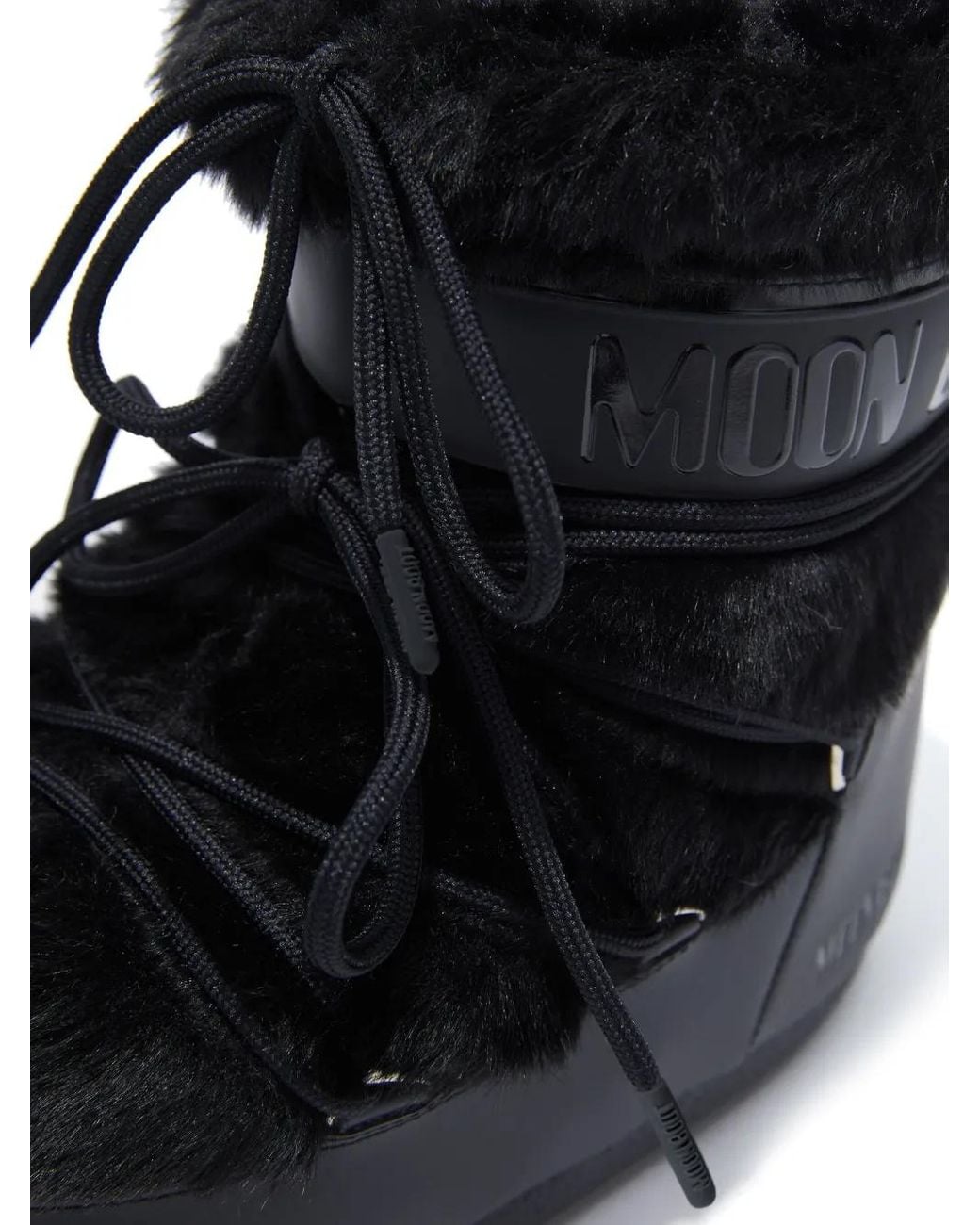Moon Boot Black "Icon" Low Faux Fur Boot