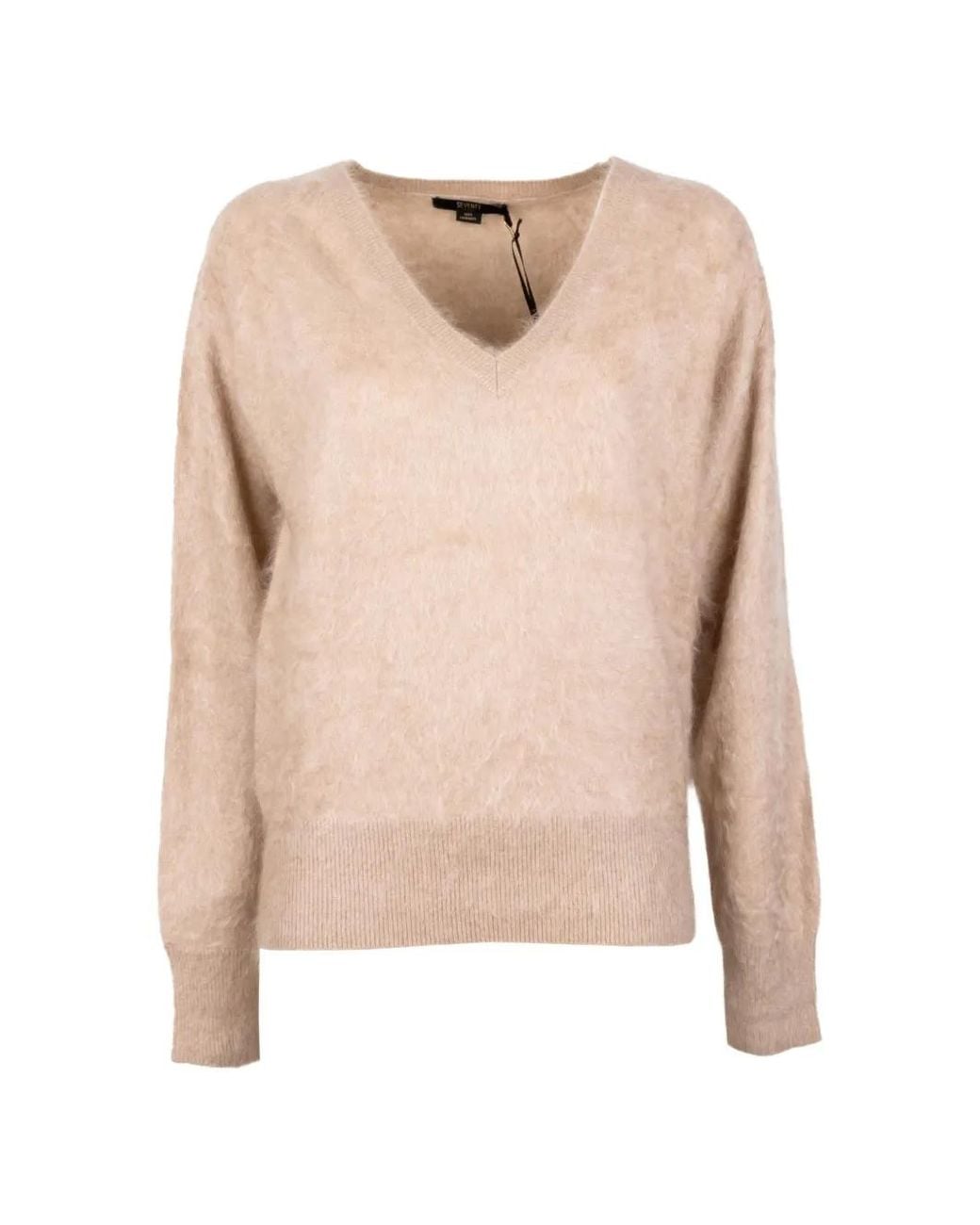 Seventy Natural V-Neck Brushed-Knit Sweater