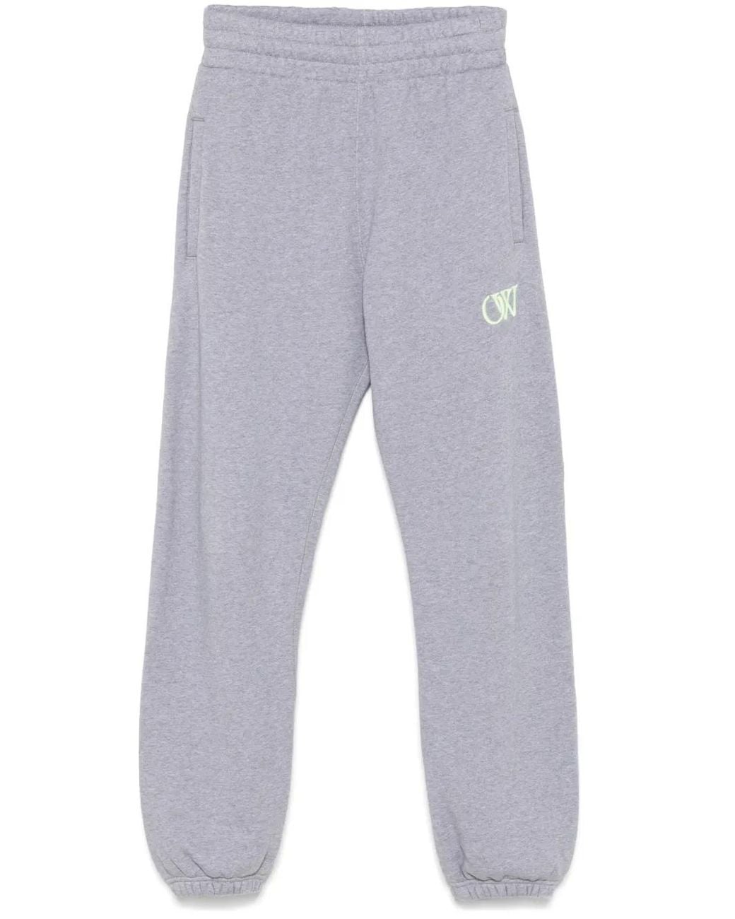 Off-White c/o Virgil Abloh Gray Logo-Embroidered Track Trousers
