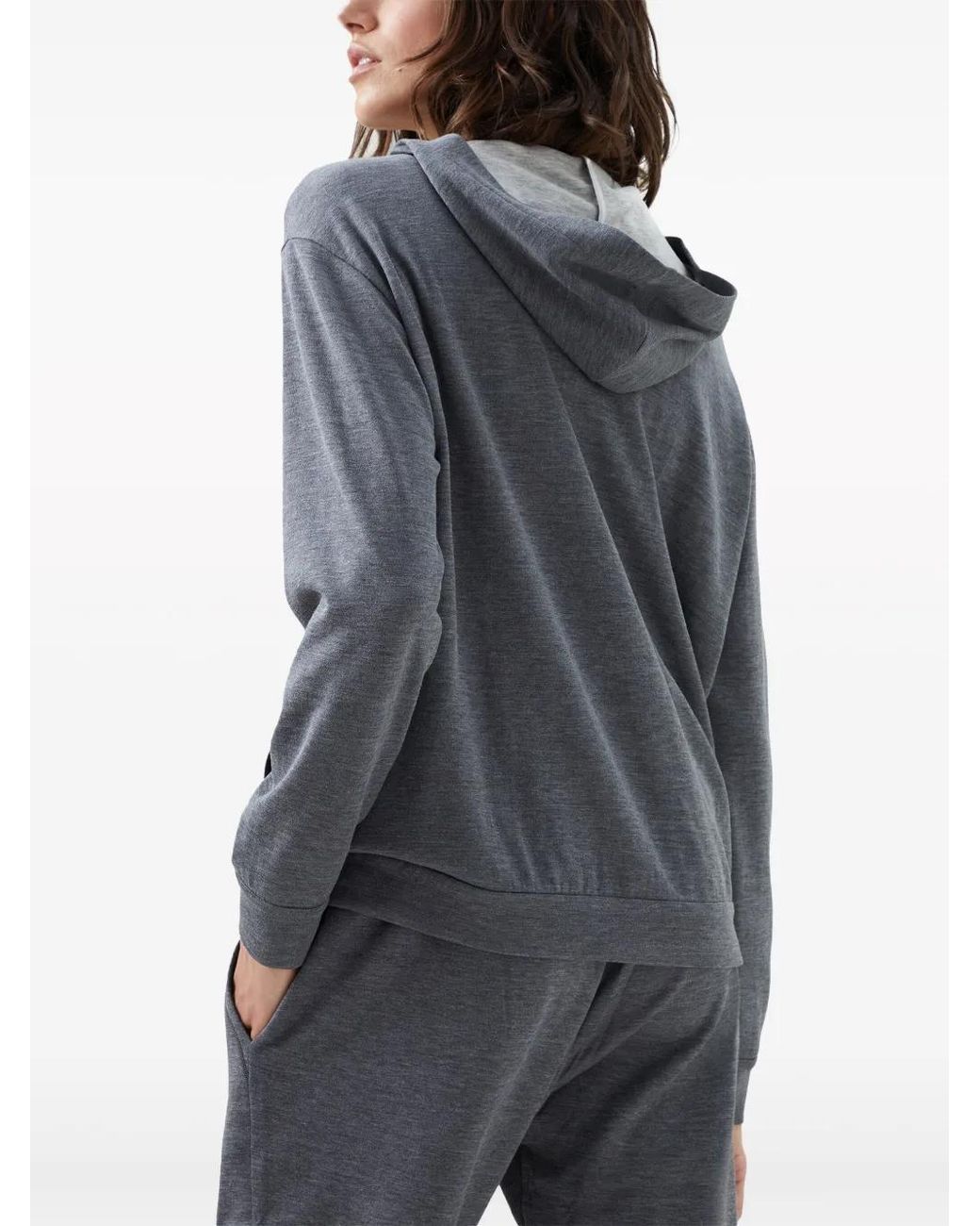 Brunello Cucinelli Gray Zipped Long-sleeve Hoodie
