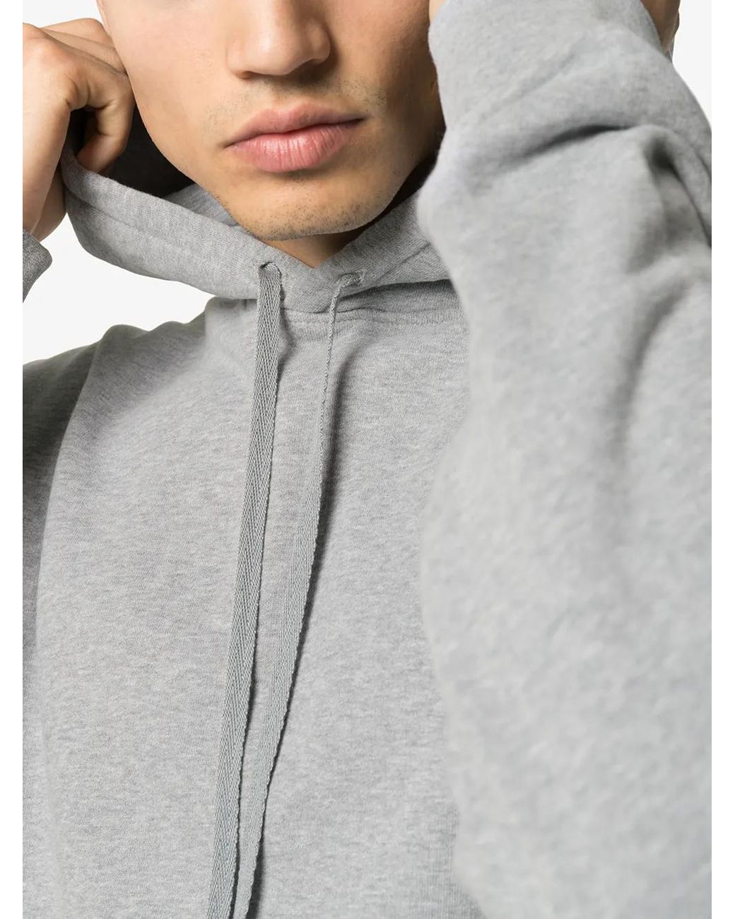 Sunspel Gray Overhead Loopback Hoodie for men